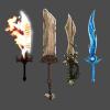 The final, approved line-up of Elemental Swords.